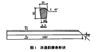 熟料破碎機設備單根柵條改進前結構圖